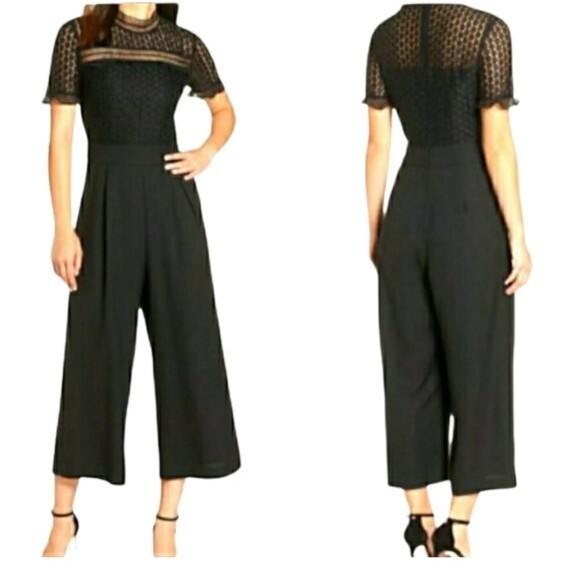 Chelsea28 Lace Bodice Black Jumpsuit size 8 New without tags - Picture 1 of 6